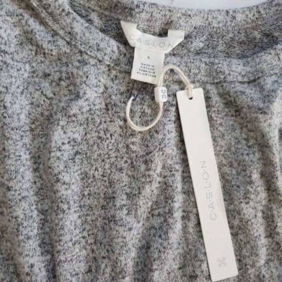 NWT CASLON Womens Sweater SZ S Gray Peplum Drawstring Soft Stretch Long Sleeve - Picture 6 of 8